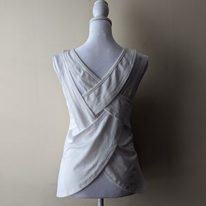SHEIN White Criss Cross Back Solid Sports Tank Top Medium